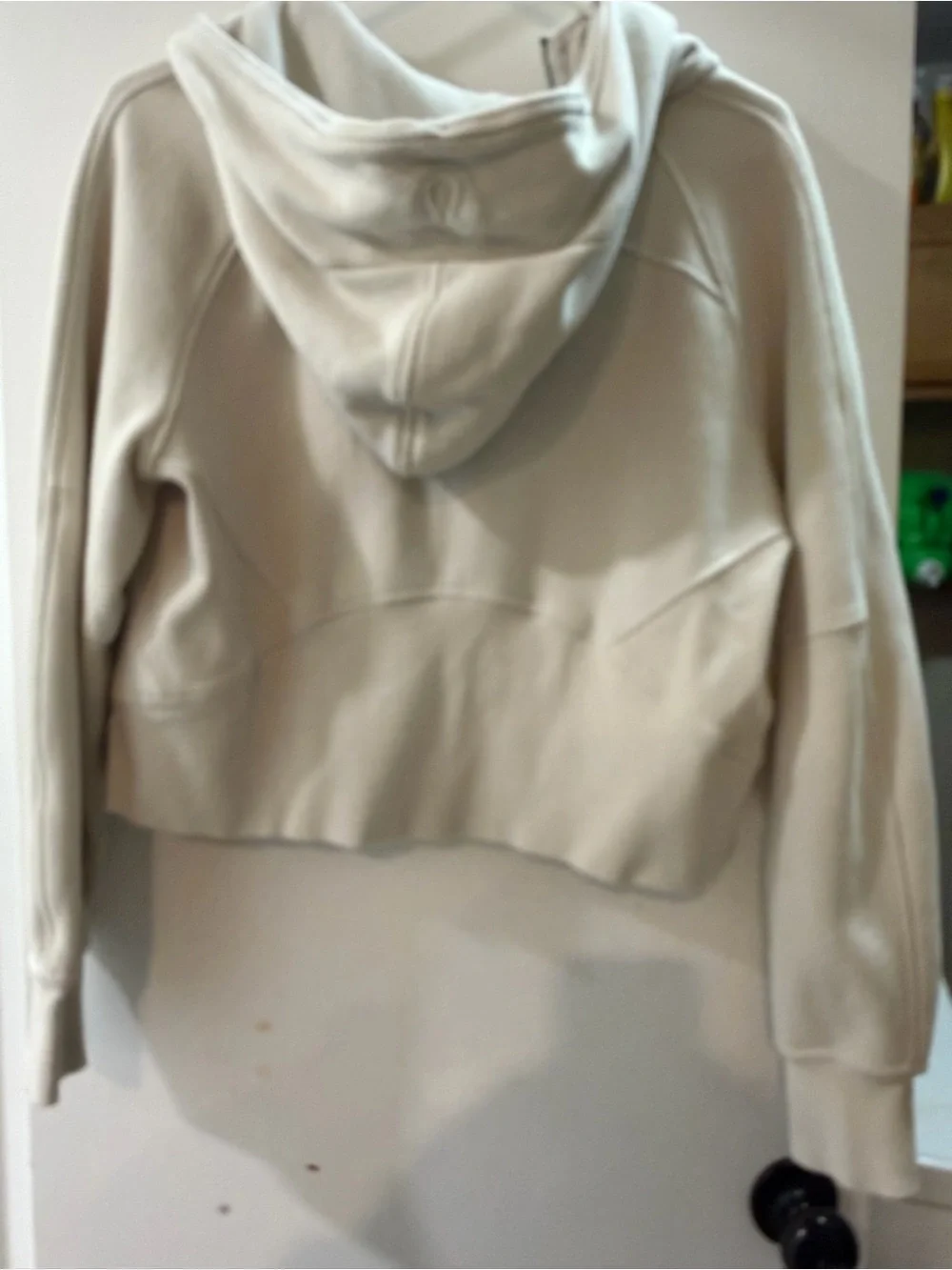 lululemon athletica Cropped Cream Hooded Bomber Scubs Jacket